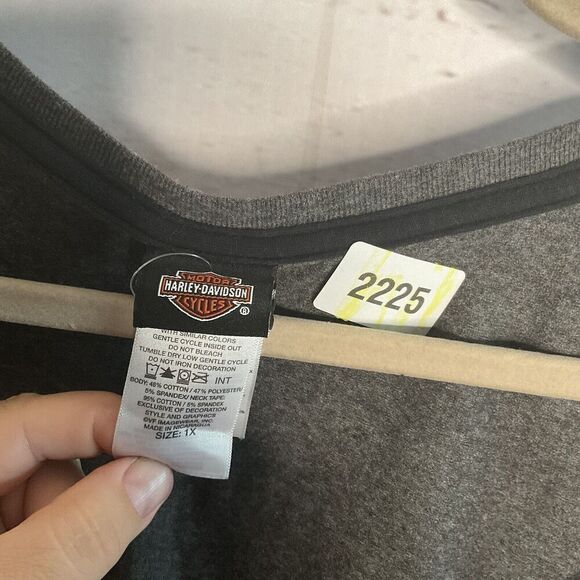 Harley Davidson Womens‎ Sz 1X Gray Short Sleeve Cotton T-Shirt Twin Cities, MN - Picture 4 of 8